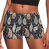 Novastar Silk Panties for Women - Soft Classic Paisley Floral Print Boyshort Underwear for Women Boxer Briefs Shorts