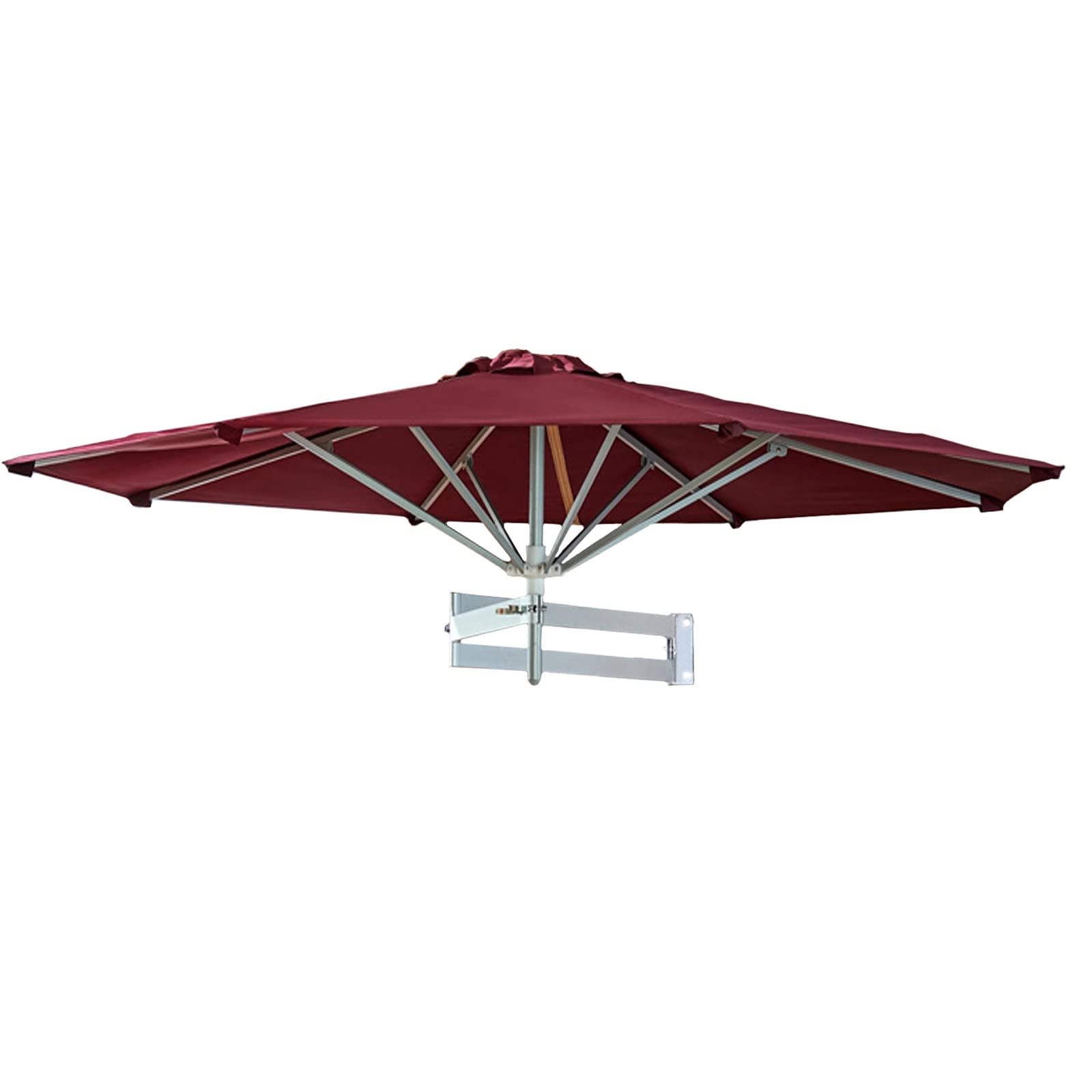 WDSOPK Parasol 7.2Ft/8.2Ft Patio Umbrella Wall Mounted, Hanging Foldable Retractable Save Floor Space Table Outdoor umbrellas, Red-250cm(Red-220cm)