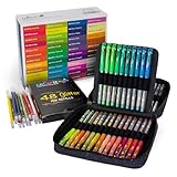 ColorIt 48 Glitter Gel Pens For Adult Coloring Books - New Glitter Colors Metallics Neons, Gel Pens with Case and 48 Matching Ink Refills For 96 Total Glitter Pack