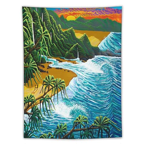 ヘザーブラウン ハワイの風景 波 現代北欧 ポスター (2) タペストリー プリント 絵画 壁アート モダン ホーム装飾 ぶら下がる ポスター 画像 壁の絵 ギフト60"x80"