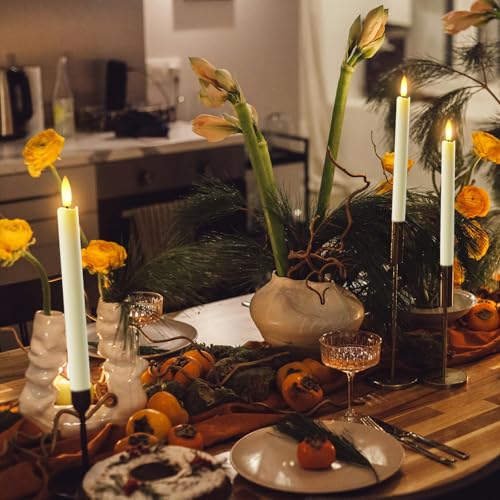Bougies coniques LED scintillantes pour décoration de table de Noël