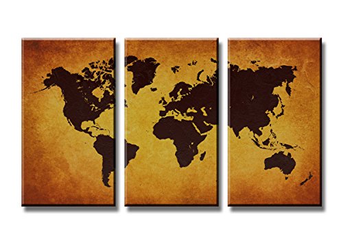 bestpricepictures 160 x 90 cm impression sur toile mappemonde 1170 - peinture / image / tableau / decoration sur châssis