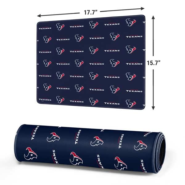 Skinit Medium Gaming Mouse Pad - Officially Licensed NFL Houston Texans Blitz Series Design with Stitched Edges, Waterproof, Non-Slip Rubber Base, Desk Mat for Keyboard & Mouse