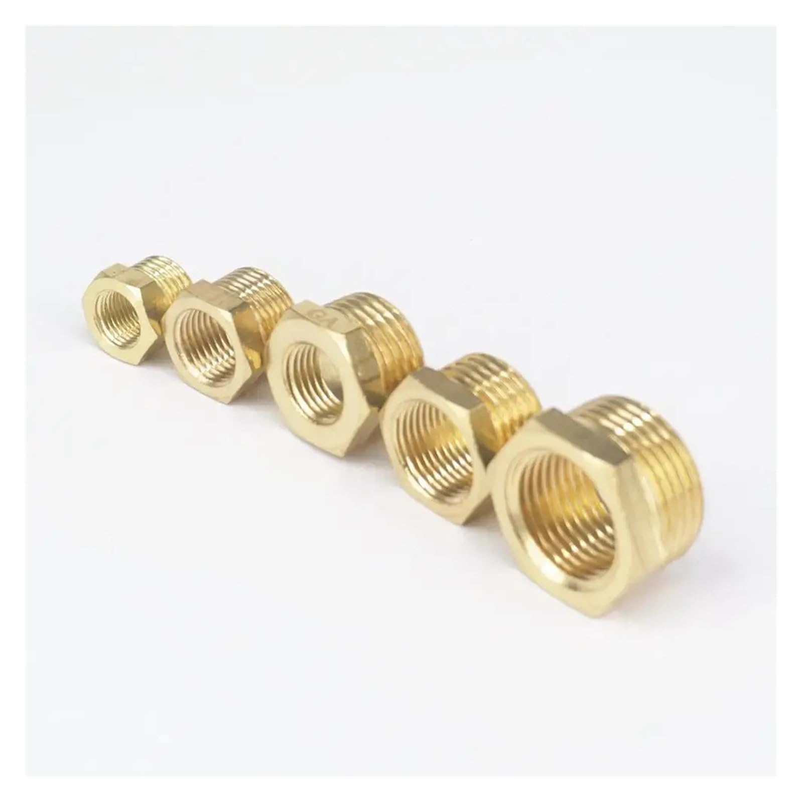 MQXFCZUX 2pcs M8x1 Female -M12x1.25 Male Brass Reducer Reducing Fitting Gas Water Fuel Pressure Gauge