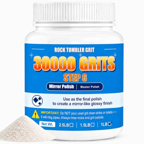 Image of 30000 Grit Aluminum Oxide Rock Tumbler Polish, Step 6 Ultra-Fine Polish | Advanced Refinement for Rocks, Gems, Glass & Jewelry Making, Ultra-Fine Powder, 1 LB Refill, For All Major Tumblers