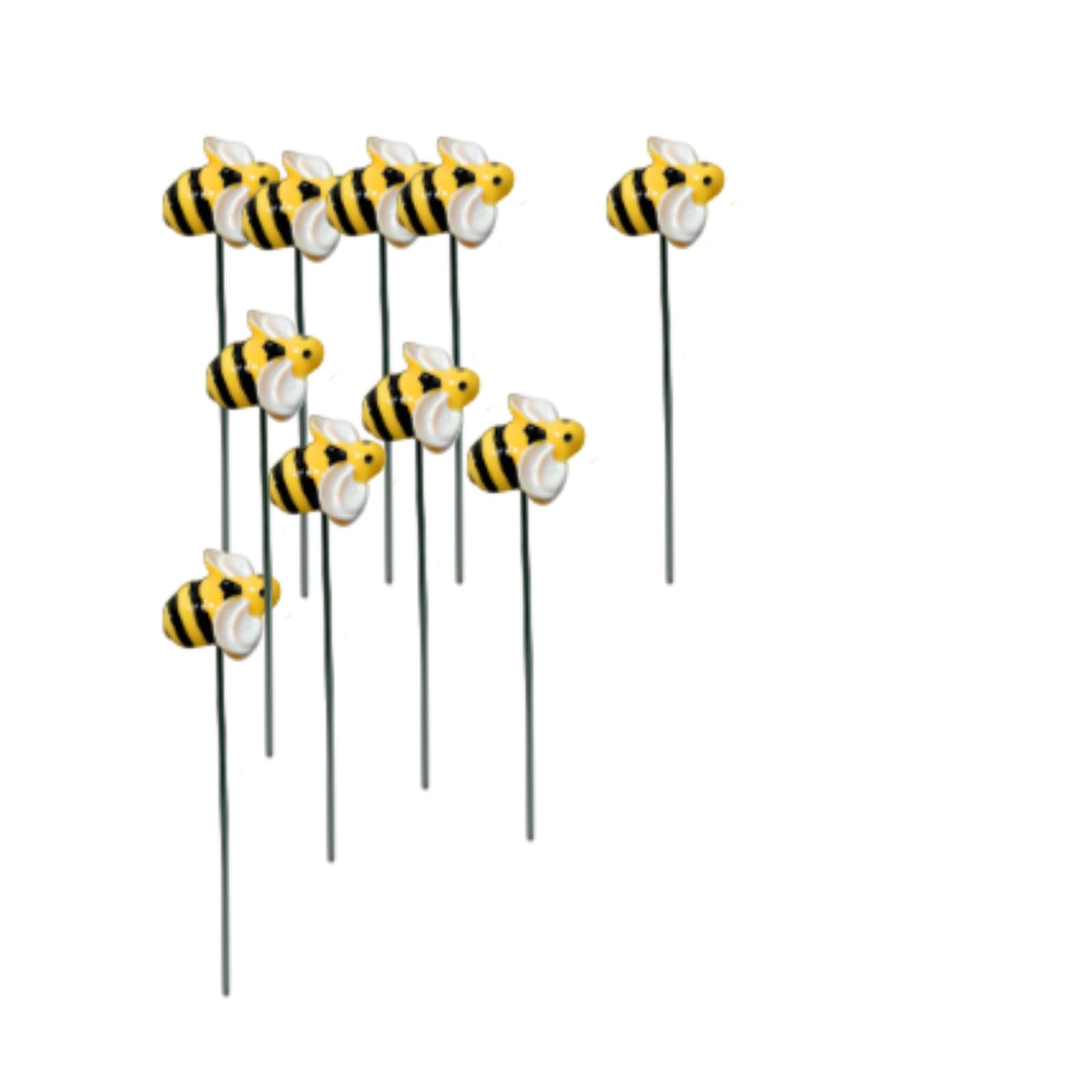 kalione Garden Decorative Bumble Bee Stakes, 10 Pack Metal and Resin, Rust-Proof Garden Art for Lawn, Patio, Flower Bed Outdoor Decor，Outdoor Plant Art Decoration in The Courtyard Corridor Flower Bed - 1