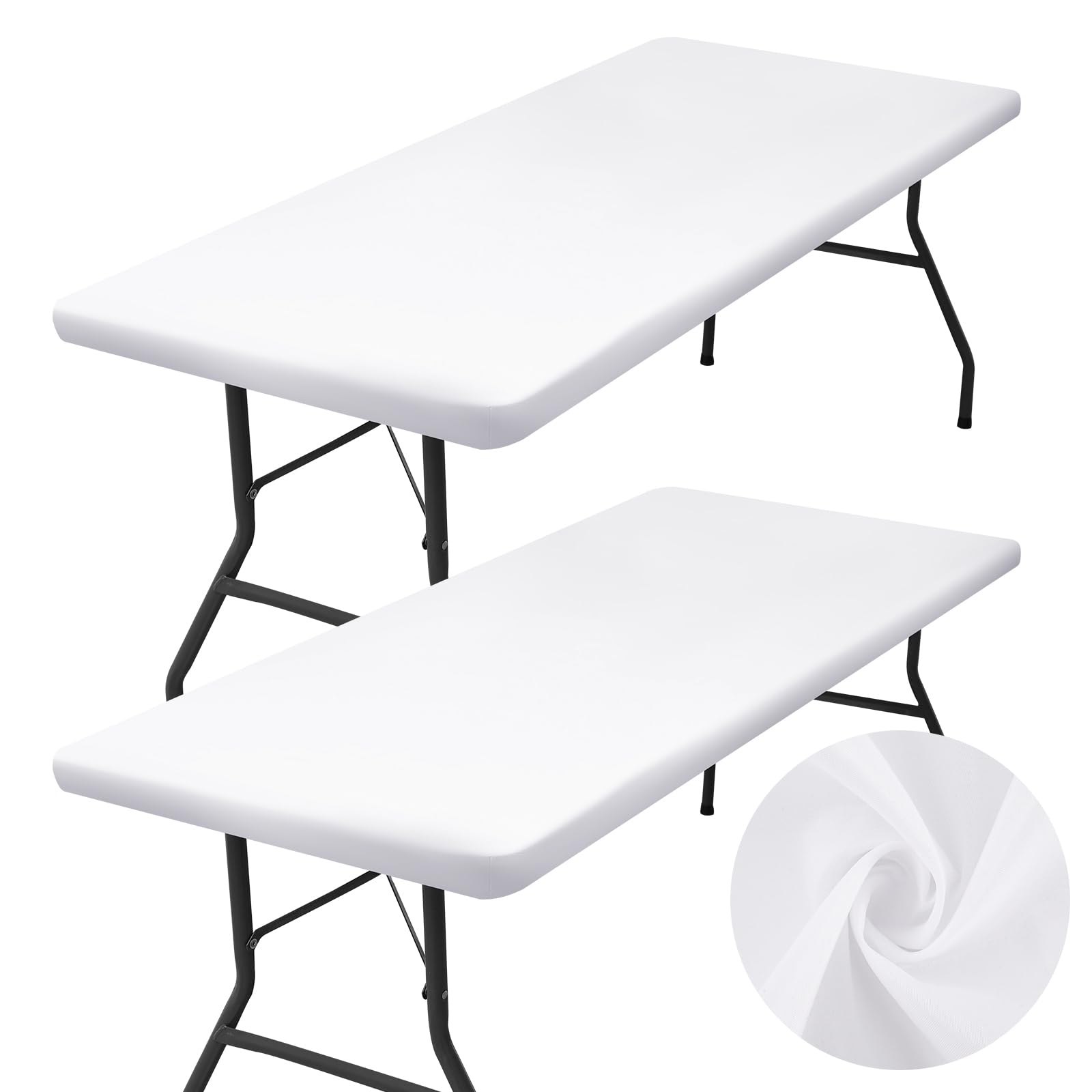 Photo 1 of homing 2-Pack Elastic Fitted Table Cloth - White