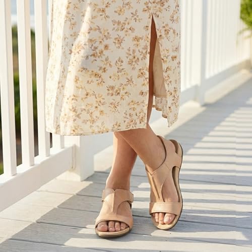 Image of Athlefit Orthopedic Sandals for Women Comfortable Beach Orthotic Sandals with Arch Support