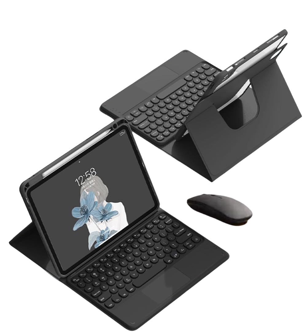 ipad Air、iPad Padキーボード ケース、13、12.9インチ 黒い iPad キーボード付きケース Air 13インチ(M3/M2) Pro 12.9インチ