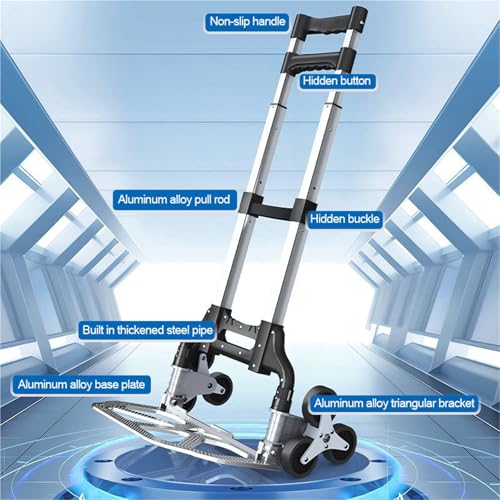 Carretilla plegable multiuso, capacidad 330 lb, color negro miniatura 5