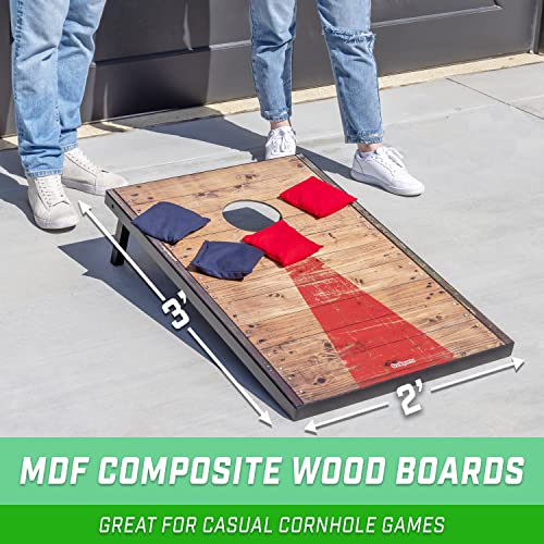 Image of GoSports Classic Cornhole Set - Includes 8 Bean Bags, Travel Case and Game Rules (Choose Between Classic, American Flag, and Football Designs)