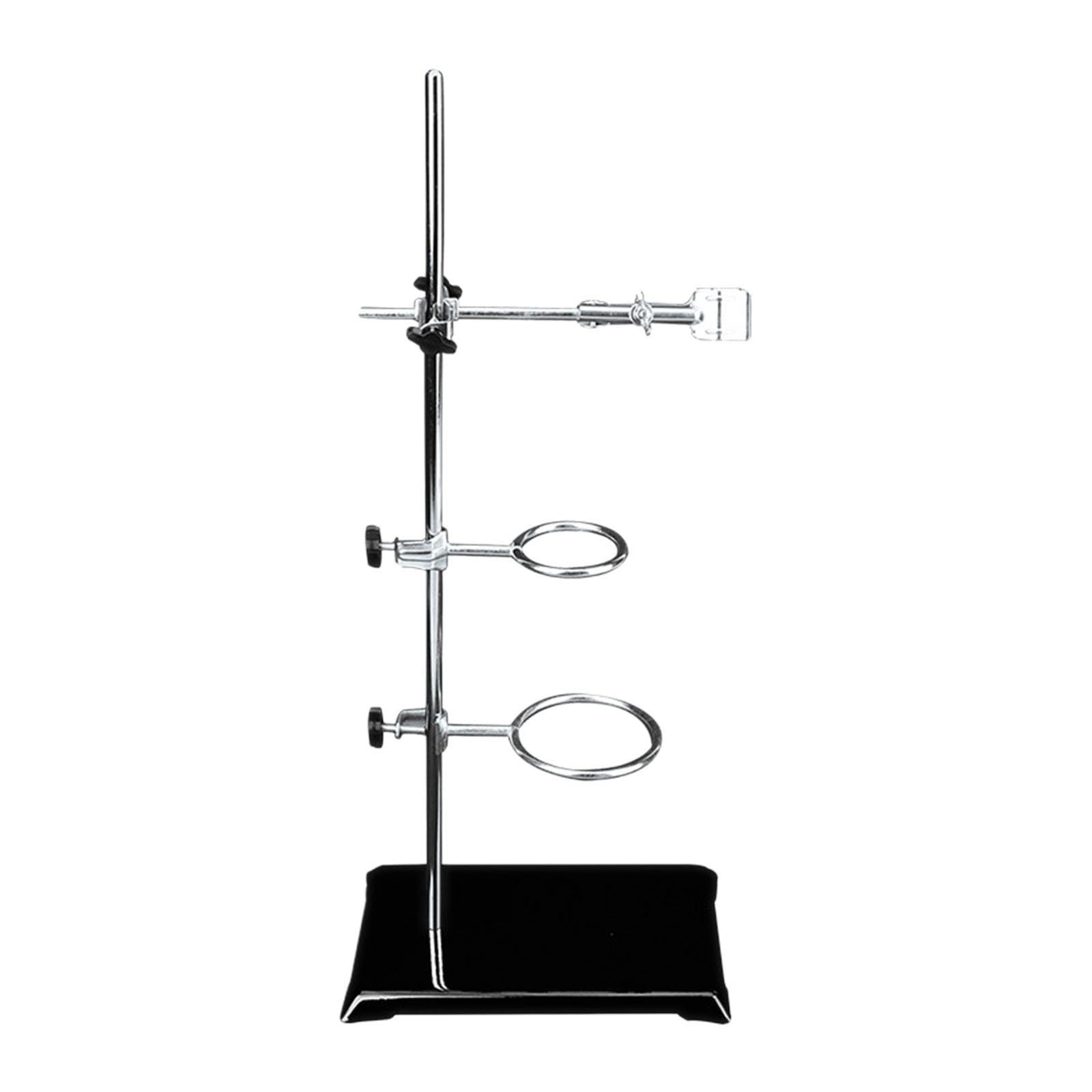 Soporte de laboratorio 35 cm para experimentos de química con superficie inoxidable y abrazaderas de apriete