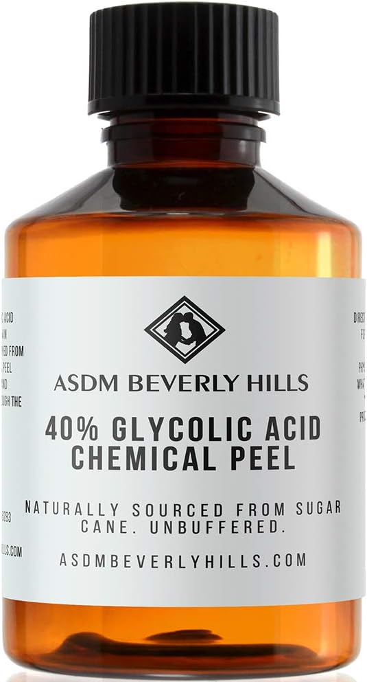 ASDM Beverly Hills Medical Grade Glycolic Acid Peel 40% 2ounce 60 millilite rPRO Strength AHA Chemical Peel Treatment, Alpha Hydroxy for Acne Scars,Wrinkles, Blackheads,Pores, Discoloration, Aging Skin
