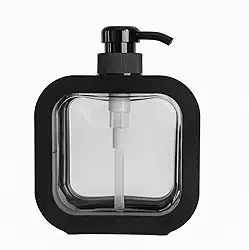 Porta Sabonete Líquido, 500ml, Plástico, Design Moderno (Preto)