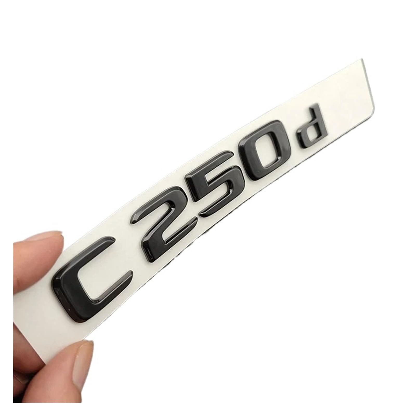 NBCNZCTSAS 3D ABS C250d Car Rear Trunk Emblem Badge Glossy Black Chrome Letters For Car Logo Fit For Mercedes C250d W205 W204 Sticker Accessories(C250d Glossy Black)
