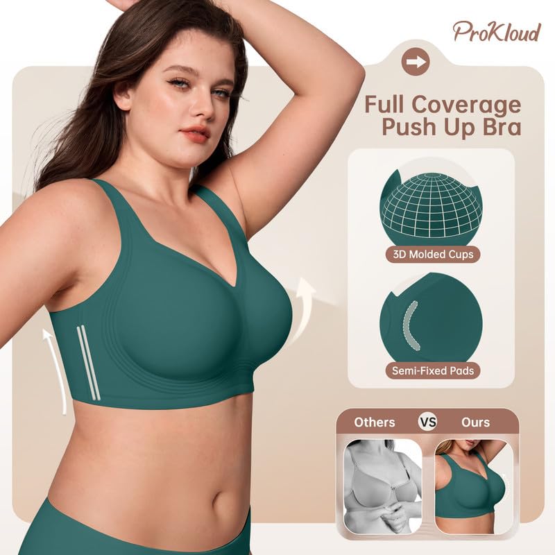 Image of ProKloud Jelly Bras for Women No Underwire Wireless Bra with Support and Lift Full Coverage Plus Size Comfy Seamless Bra