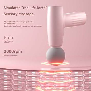 Mini Massage Gun, Portable Handheld Muscle Massager for Muscle Relaxation, Deep Tissue Percussion Small Massage Gun for Back, Neck, Shoulder and Leg Relaxation