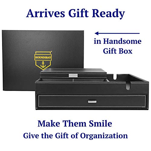 HOUNDSBAY-Mens-Jewelry-Box-Nightstand-Organizer-Everyday-Carry-Valet-Tray-for-Men-Watch-and-Jewelry-Box-for-Men-with-Large-Smartphone-Charging-Station-Mens-Jewelry-Organizer-Valet-Box HOUNDSBAY Mens Jewelry Box Nightstand Organizer Everyday Carry Valet Tray for Men Watch and Jewelry Box for Men with Large Smartphone Charging Station Mens Jewelry Organizer Valet Box