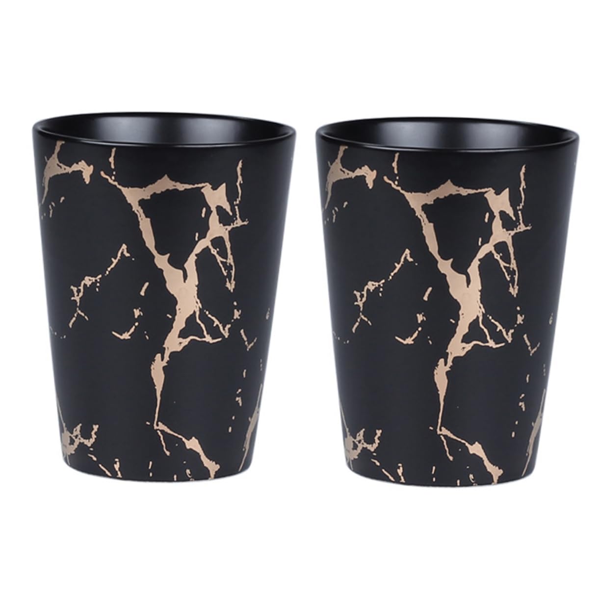 Mugs en céramique noire anti-brûlure 300ml avec grande anse pour café et lait quotidien