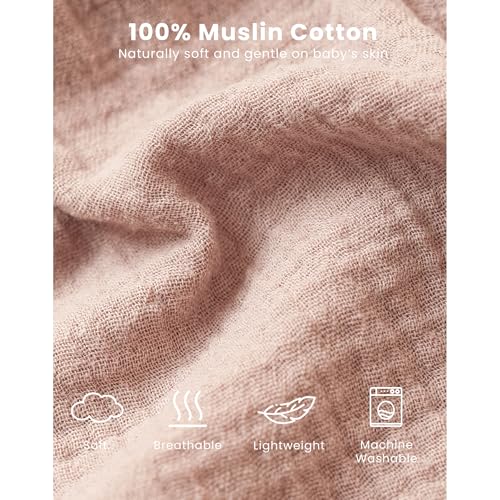 Image of Konssy Muslin Baby Sleep Sack 0-6 Months, 0.8 TOG Baby Wearable Blanket