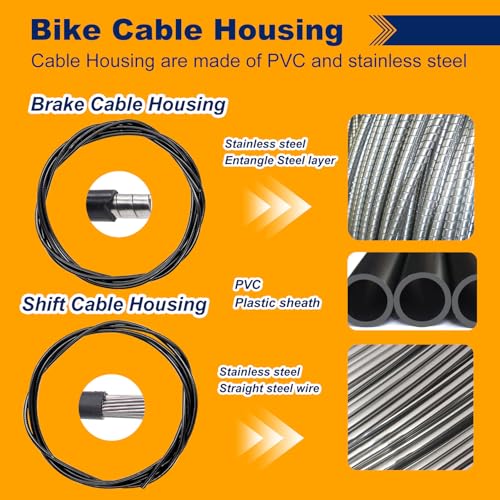 Weideer K-103-54 Bicycle Brake Cable Shift Cable Bike Cable Housing Kit Bike Brake Cable Kit Bicycle Transmission Line thumb #3
