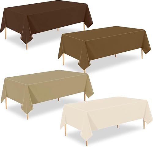 Miniatura 44 de Paquete de 4 manteles de plástico verde salvia, 54 x 108 pulgadas, desechables, impermeables, rectangulares para mesa, para boda de novia, fiesta de