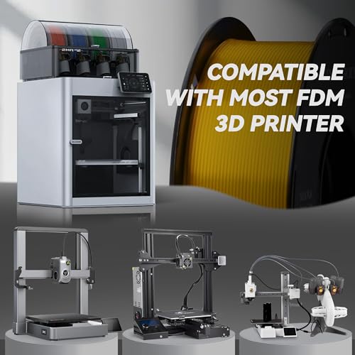Image of PLA Filament 1.75mm, TINMORRY 3D Printer Filament, 1kg (2.2lbs), Compatible with Bambu FDM 3D Printer, Silk Gold