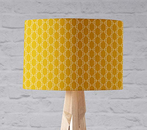 Pantalla de lámpara amarilla con diseño