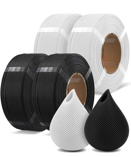 Image of OVERTURE 4 Pack 1kg High Speed Refill PLA Filament, Black*2+White*2