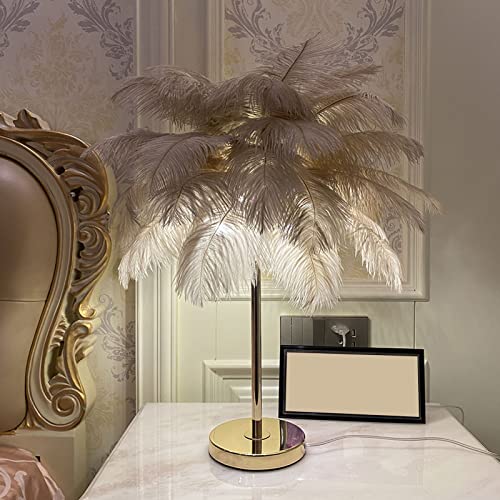 Ostrich, USB C Warm White Light Beside Table Lamp, with Plug in Wire, for Bedroom Nightstand Lamp Desk Night Light (Light Tan) - Image 4