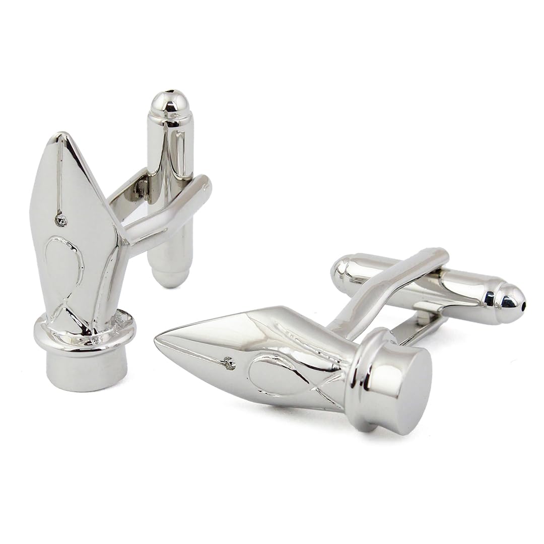 Peluche Silver Inked Cufflinks for Men (B01LWUOCHF) Amazon Price History, Amazon Price Tracker