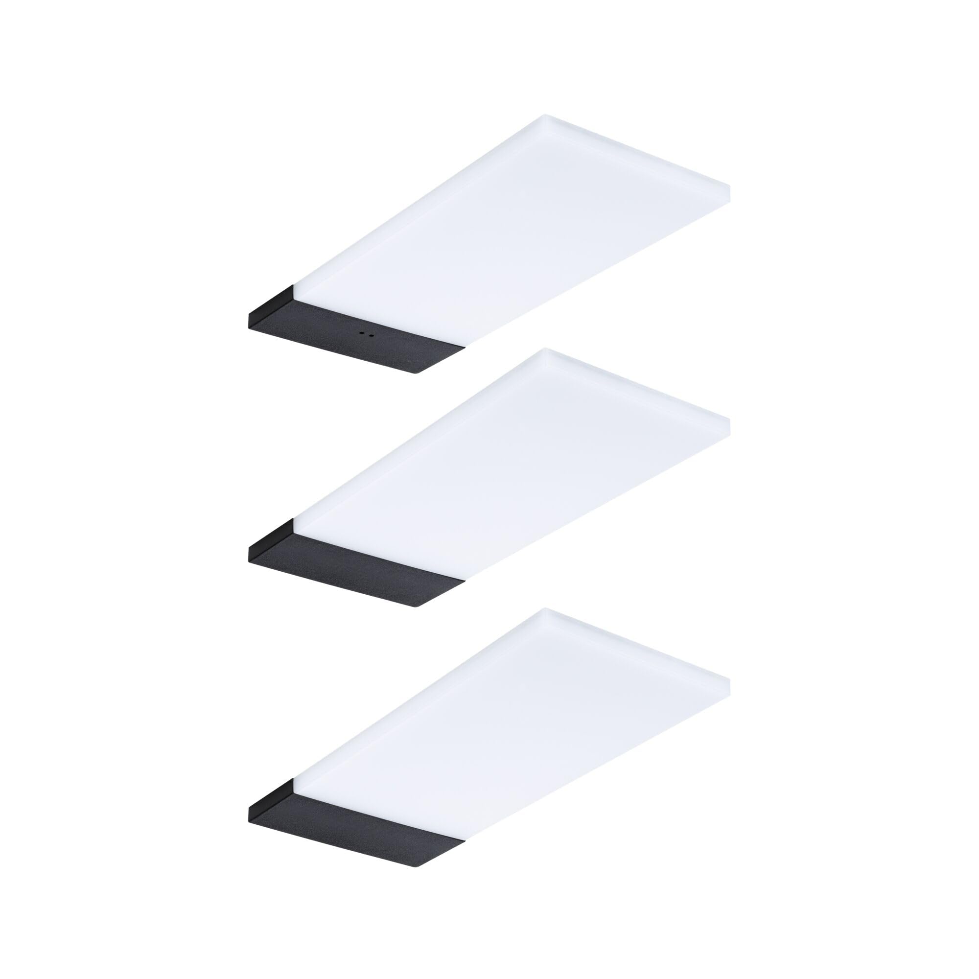 Paulmann 92124 LED sous-meubles Bredo avec capteur de proximité kit de 3 4000 K 2,5W 80x190 mm 180lm Noir luminaire en saillie pour meuble