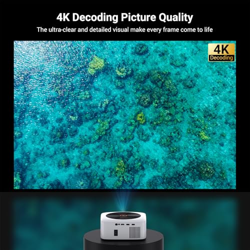 Smart 4K Decoding Projector Compatible with Netflix, 1500 ANSI Projector with WiFi and Bluetooth, Outdoor Movie Projector, Auto Focus, Dolby Sound, Built-in Apps,Portable Home Theater for Phone/PC/PS5 - Image 4