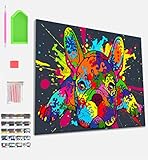 Splat Planet Kit De Pintura De Diamantes Enmarcado De Bulldog Francés, Kit De Pintura De Diamantes 5D, Decoración De Pared Del Hogar, Artes Y Manualidades Para Adultos, Niños, 30 X 40 Cm