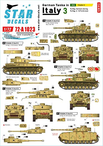 1/72 GGGデカール Amazon | スターデカール 72-A1023 1/72 イタリア戦線のドイツ戦車＃3
