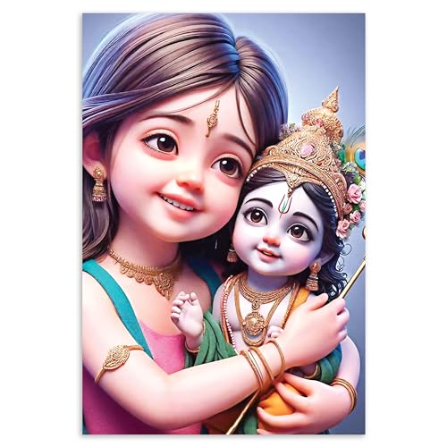 Image of Twinster Bal krishna Posters Photo for Pregnant Women, Baby Poster Self Adhesive (Size 45 cm by 30 cm) Pack of 1 (Design 7)