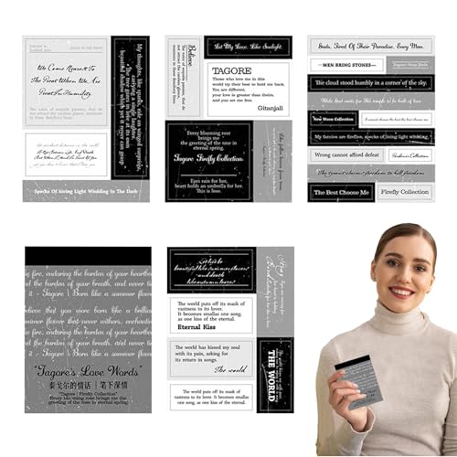 Pegatinas para álbumes de recortes, pegatinas para scrapbooking | Registro de palabras de amor pegatinas Scrapbook - Pegatinas de periódico suministros, pegatinas de frases de cita, decoración