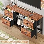 Furologee TV Stand Dresser with 4 Drawers, Television Stand with Open Shelf, Entertainment Center for 50" TV, Industrial Media Center for Bedroom, Living Room, Rustic Brown - Image 4