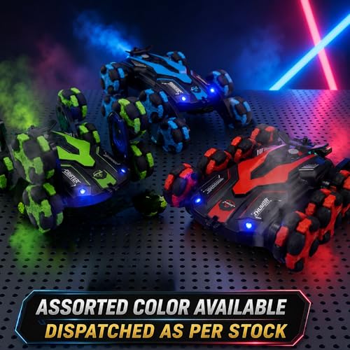 Image of GRAPHENE 8 Wheels RC Drift Stunt Smoke Car Toy 8Wd Rechargeable Remote Control Racing Cars 360 Rotating LED Lights Crawler Toy for Boys 5+ Years Kids Adults