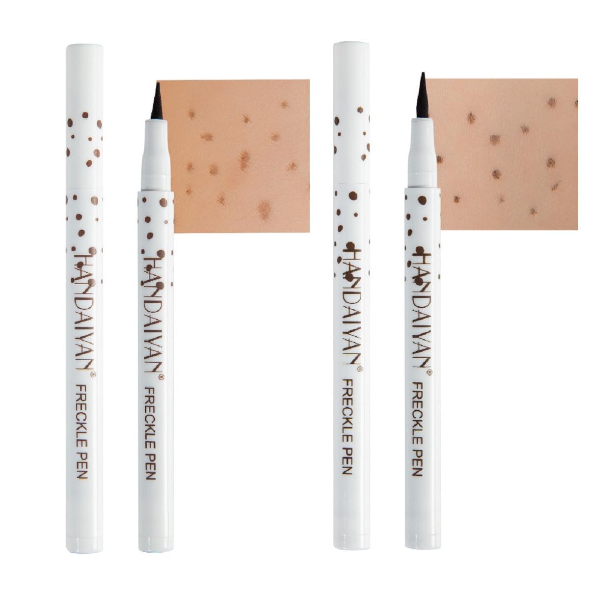 Freckle Pen,Natural Lifelike Faux Fake Freckles Makeup Pen 03 Chestnut+04 Dark Brown