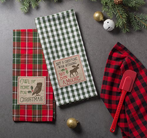 DII Holiday Kitchen Collection Embroidered Dishtowel Set, 18x28, Cabin Christmas, 3 Piece - Image 6