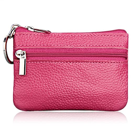 Damen Geldbörse aus echtem Leder für Damen, Geldbörsen, mit Reißverschluss, Münzbörsen, Kinderaufbewahrung, Taschen (Rose), mehrfarbig, Modisch Cover