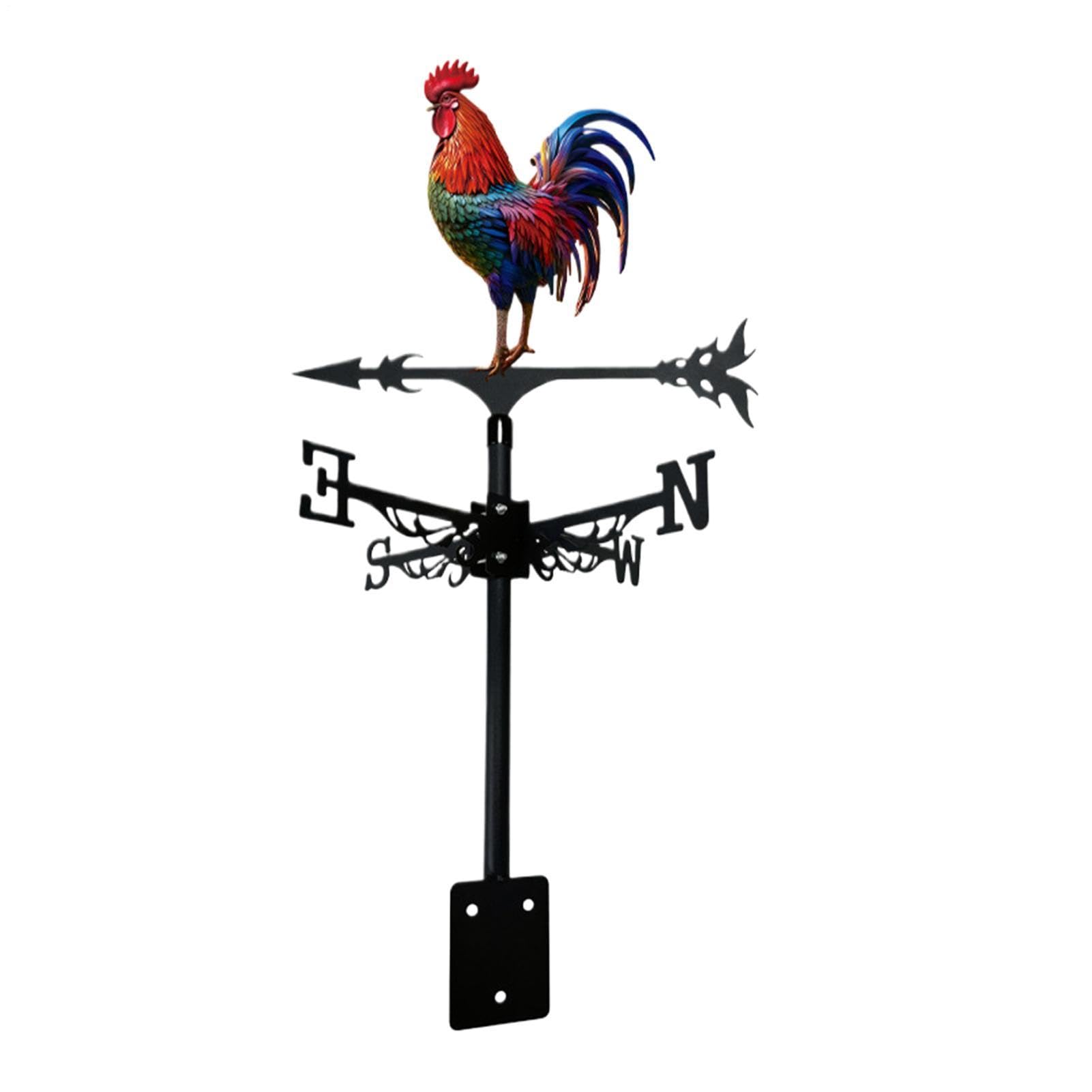 Banderuola Segnavento Con Gallo In Ferro – Montaggio Su Tetto In Metallo, Indicatore Di Direzione del-, Decorazione Rustica Decorativa Da Giardino | Ornamento del-Paesaggio Della Fattoria del-Pra