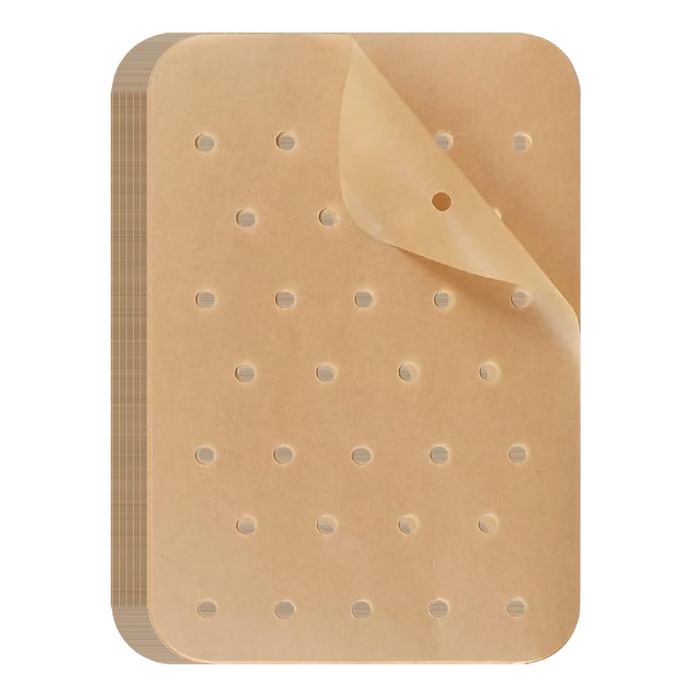 Air Fryer Paper, 100 Pcs Perforated Parchment, Oven Paper, Square Steamer Accessories (4 x 20.5 cm)