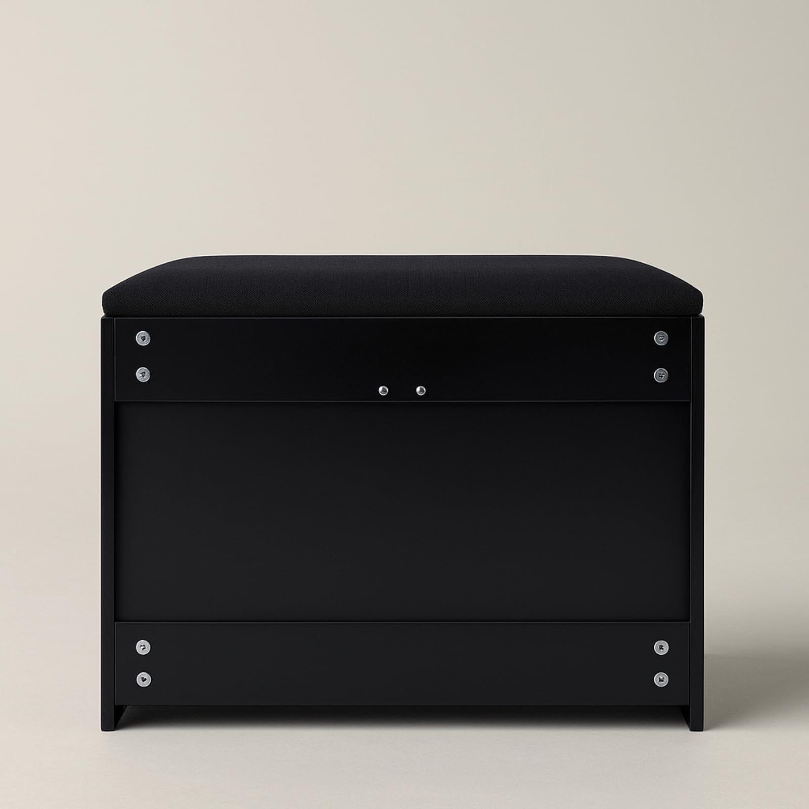 MDF Schuhschrank mit Sitzbank und ausziehbaren Regalen, Polyester Polsterung, 57 x 30 x 53 cm, Multifunktional für Flur (schwarz)