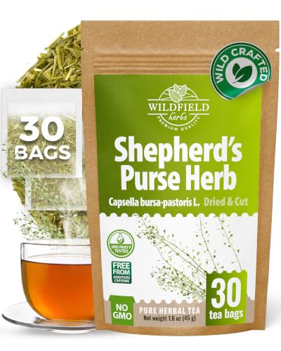 30 Bags Shepherd’s Purse Herb Tea (Capsella Bursa-Pastoris) - 30 Count 1.5g Bags Dried Shepherds Purse Herbal Tea