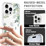 KEXAAR Etui na iPhone'a 14 Pro, urocze etui z kwiatami dla dziewcząt i kobiet, zielone drzewo, jesienne liście, kwiatowy wzór, twardy tył, miękkie etui, odporne na wstrząsy, skóra (liście 14Pro)