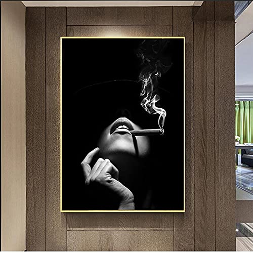 Affiche dame au cigare KEBIA de qualité galerie d'art en format 70x100