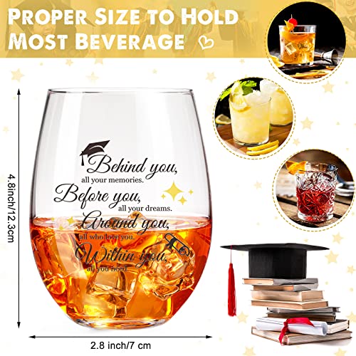 2 Pcs Behind You All Memories Before You All Your Dream Wine Glass Inspirational Gifts For Graduation Birthday Christmas 17 Oz Graduation Gifts Wine Glass For College Senior Graduates Daughter Friends #TOP2