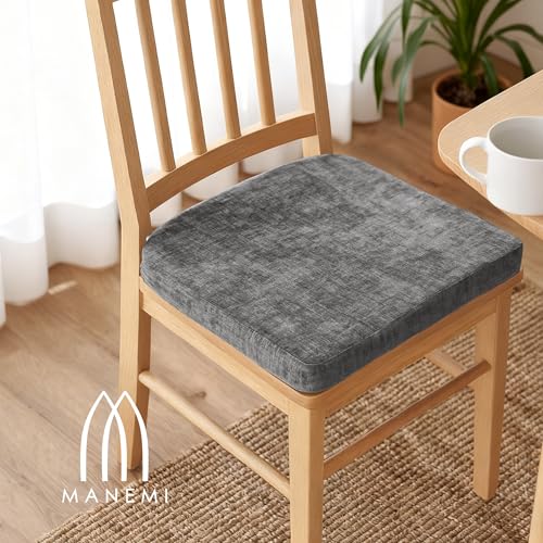 Miniatura 2 de Pack 4 Cojines Para Silla 42x40x36x4cm - Cojín Decorativo De Chenilla De Tejido Liso Para Silla, Sofá O Comedor - Juego De Cojines De Asiento Con Cintas De Sujeción,Fabricado En España,100 Poliester